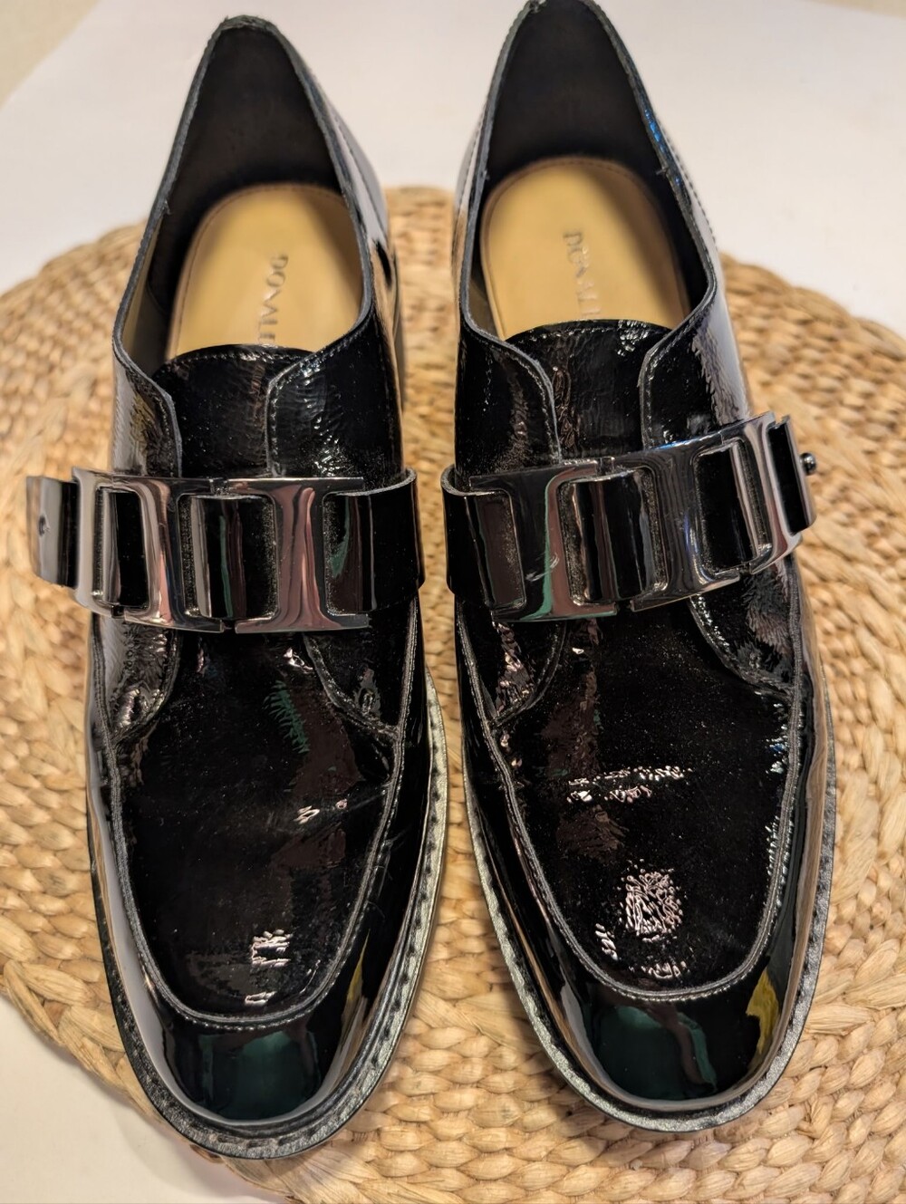 Donald Pliner Eames Patent Leather Platform Oxford Shoes Women's Size 8.5